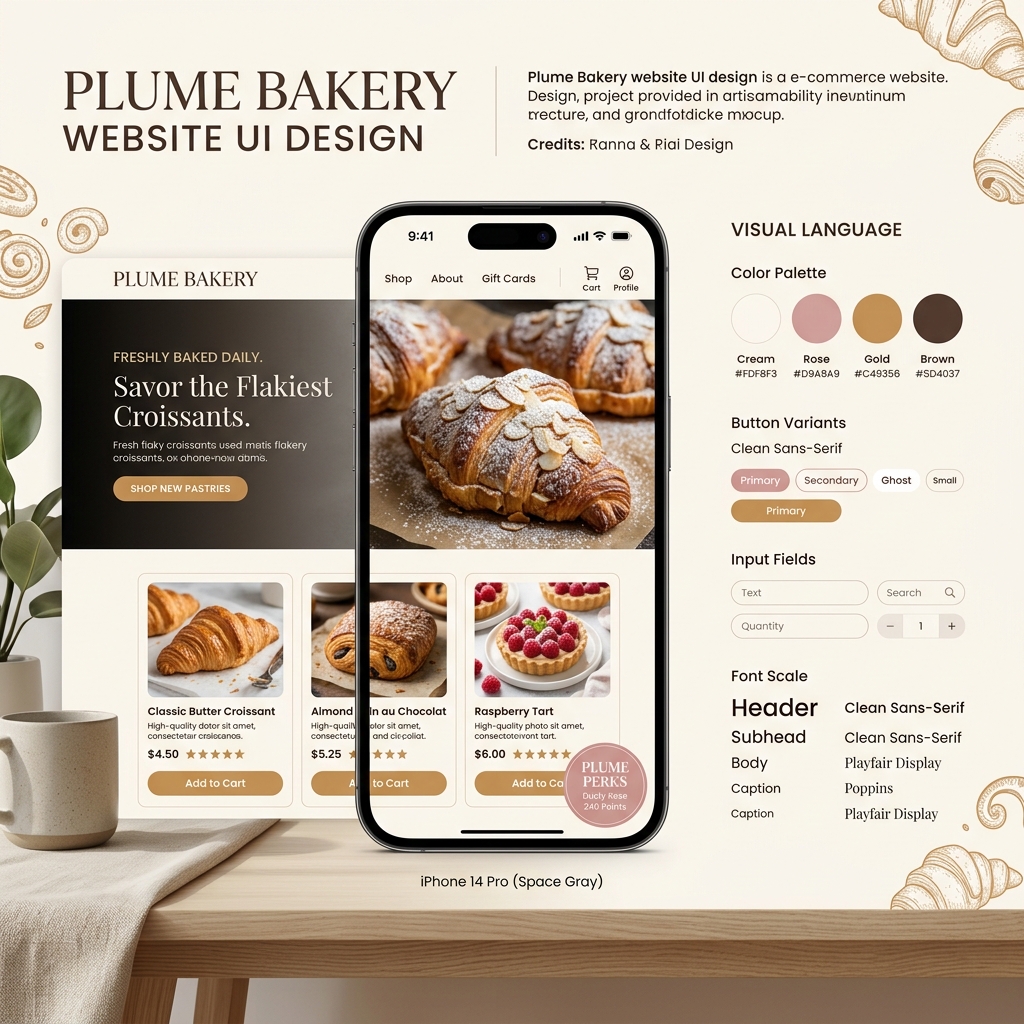 PLUME BAKERY 烘焙品牌電商網站 UI 設計