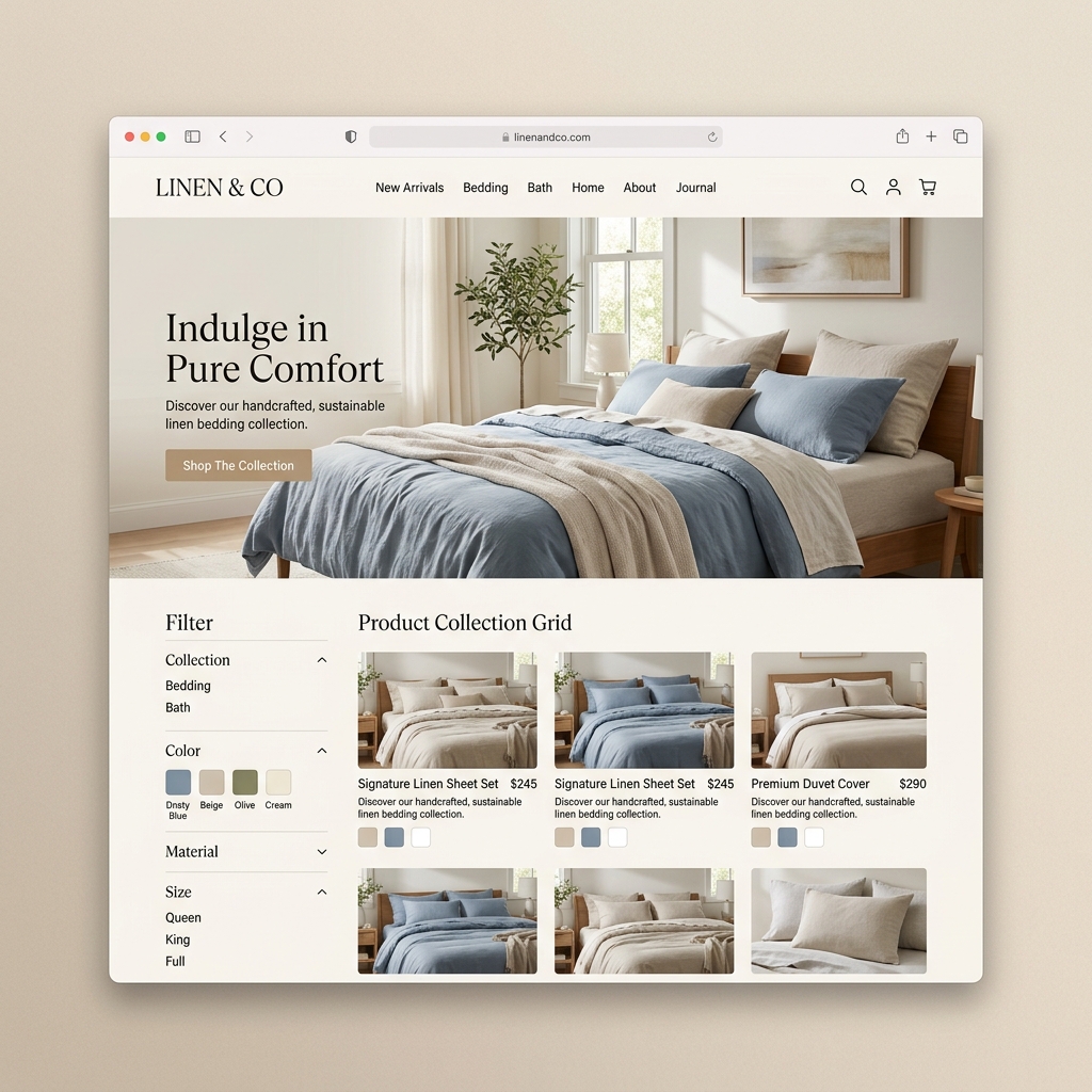 LINEN & CO 家居寢具電商 UI 設計