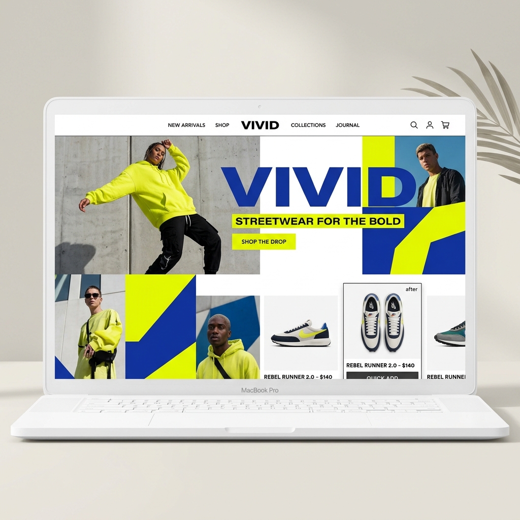 VIVID 街頭時尚電商網站創意 UI 設計
