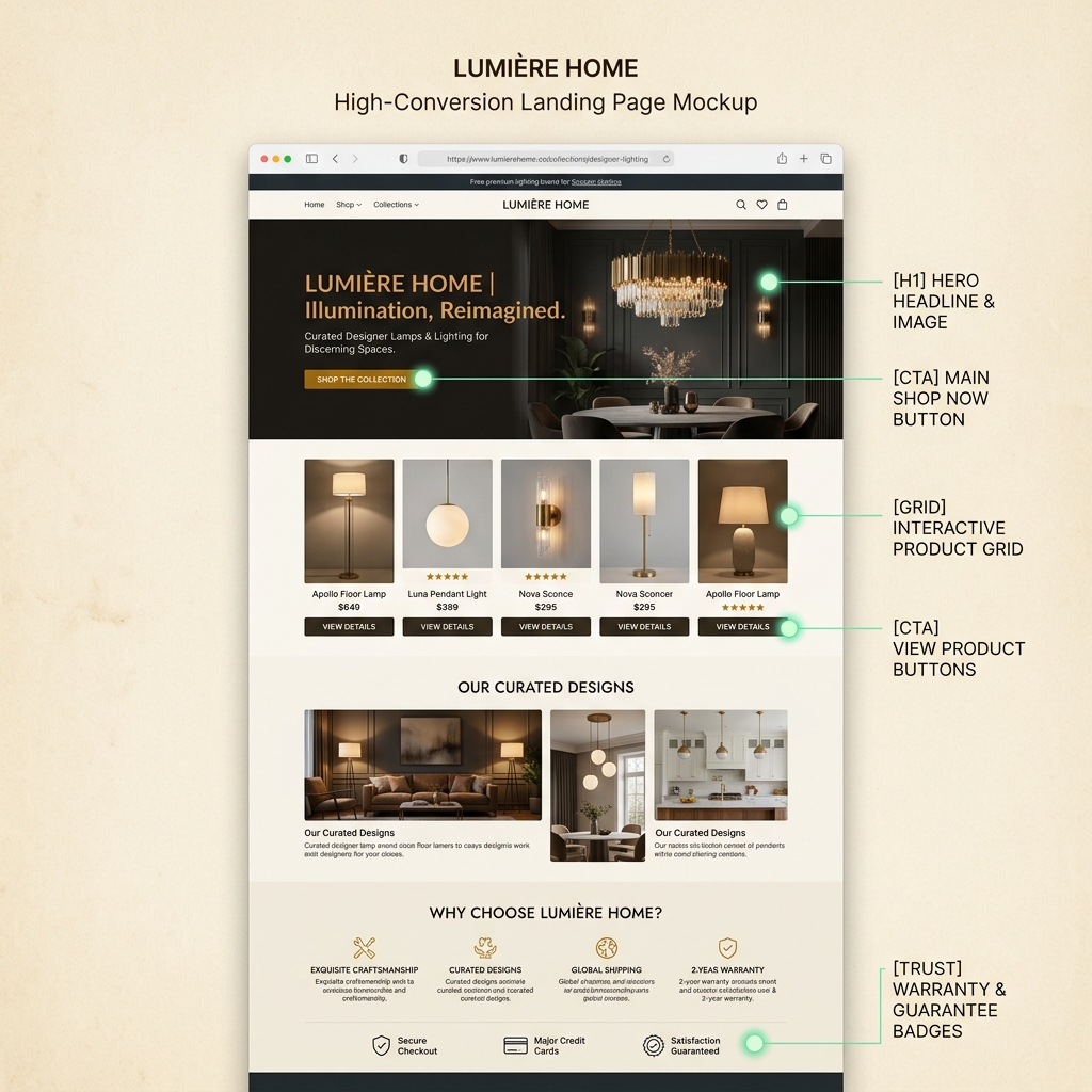 LUMIÈRE HOME 精品燈具電商官網設計